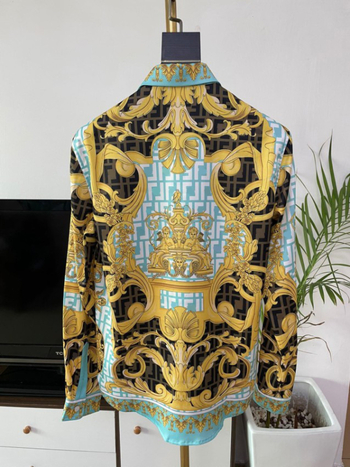 Férfi hosszú ujjú ing digitális nyomással, poliészter keverék, tavasz 2024