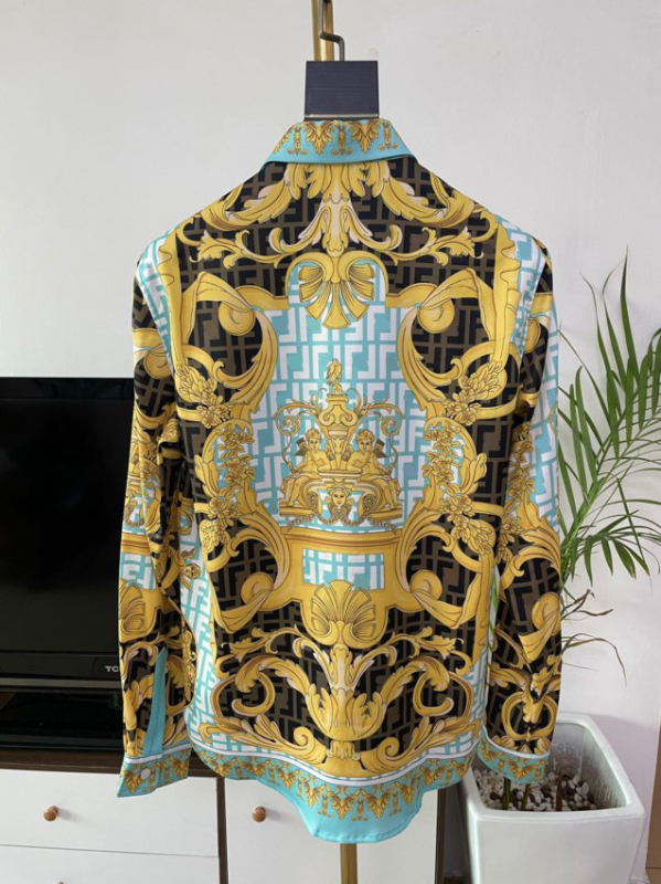 Férfi hosszú ujjú ing digitális nyomással, poliészter keverék, tavasz 2024