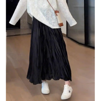 A-vonalú midi szoknya, poliészter, 90–95% poliészter tartalom, egyszínű, elegáns mindennapi stílus