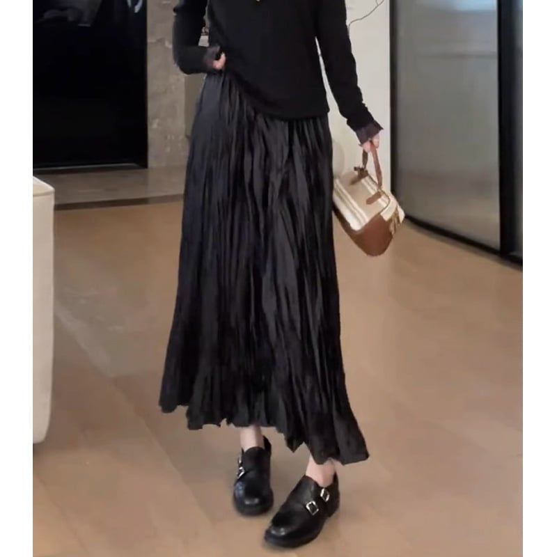 A-vonalú midi szoknya, poliészter, 90–95% poliészter tartalom, egyszínű, elegáns mindennapi stílus