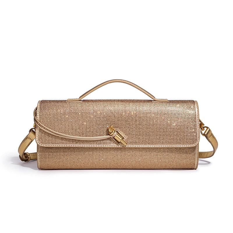 Női baguette-stílusú estélyi táska PU anyagból, vízszintes téglalap alakú, egy kézi pánttal, zárócsattal, belső cipzáras zseb és rekesz