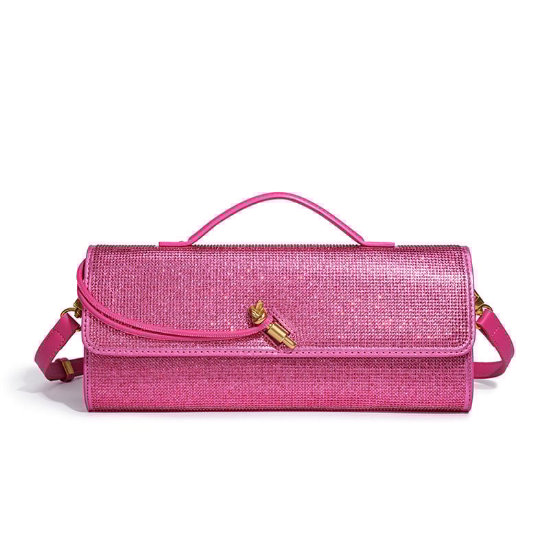 Női baguette-stílusú estélyi táska PU anyagból, vízszintes téglalap alakú, egy kézi pánttal, zárócsattal, belső cipzáras zseb és rekesz