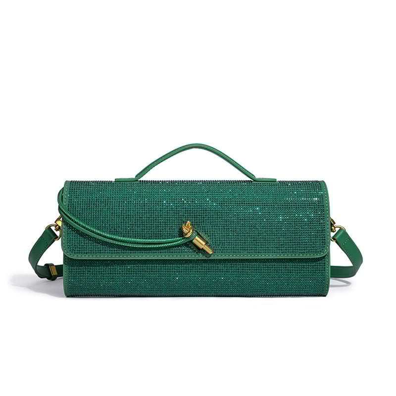 Női baguette-stílusú estélyi táska PU anyagból, vízszintes téglalap alakú, egy kézi pánttal, zárócsattal, belső cipzáras zseb és rekesz