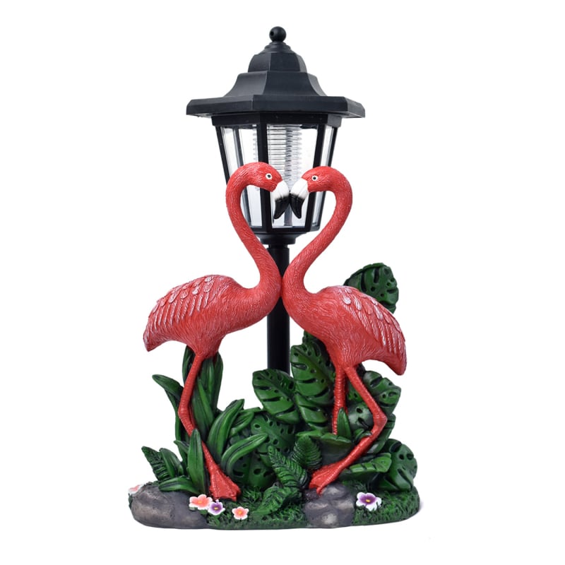 Flamingo vanjska solarna skulptura i lampa za vrt — vodootporna, smola, Zhongtuo, CE potvrda