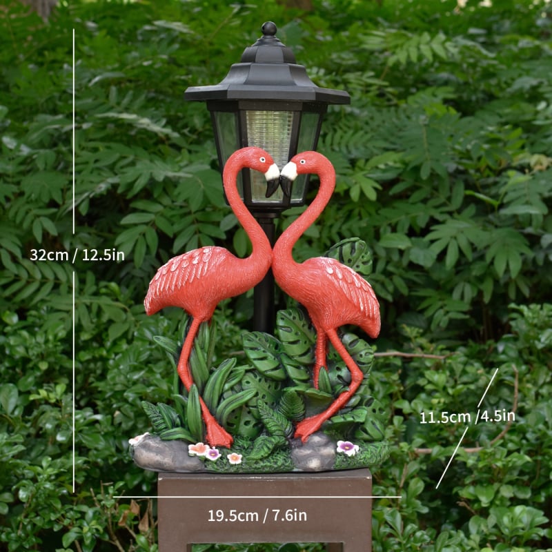 Flamingo vanjska solarna skulptura i lampa za vrt — vodootporna, smola, Zhongtuo, CE potvrda