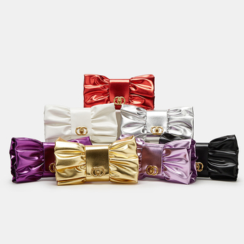 Íves masnis kézitáska PU bőrből, rejtett cipzáras zsebbel, zárócsattal, LAITIDIER