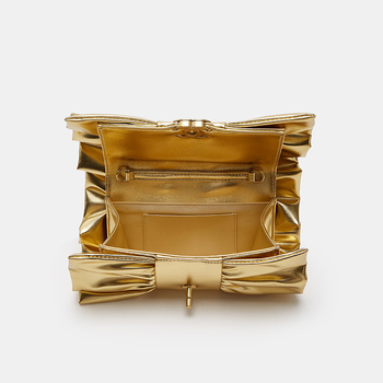 Íves masnis kézitáska PU bőrből, rejtett cipzáras zsebbel, zárócsattal, LAITIDIER