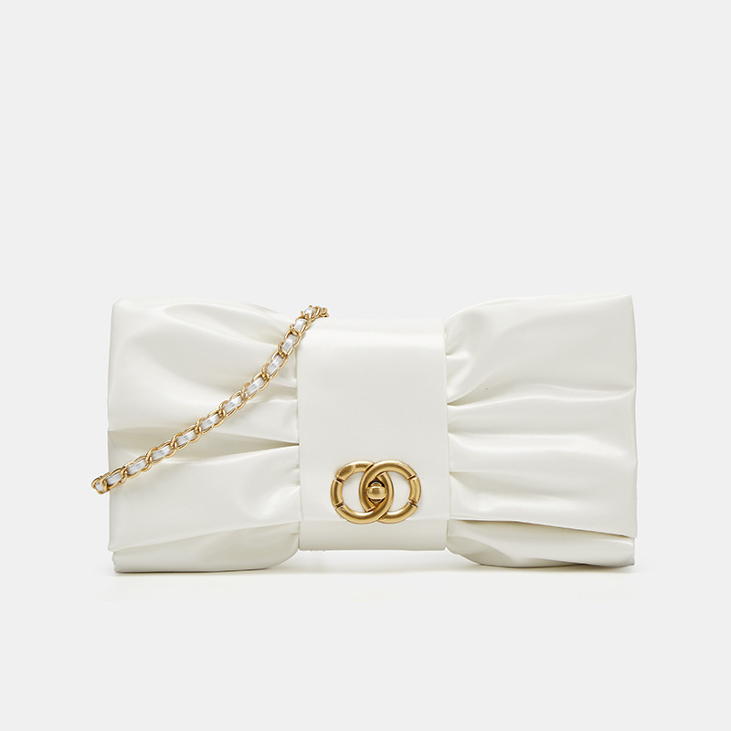 Íves masnis kézitáska PU bőrből, rejtett cipzáras zsebbel, zárócsattal, LAITIDIER