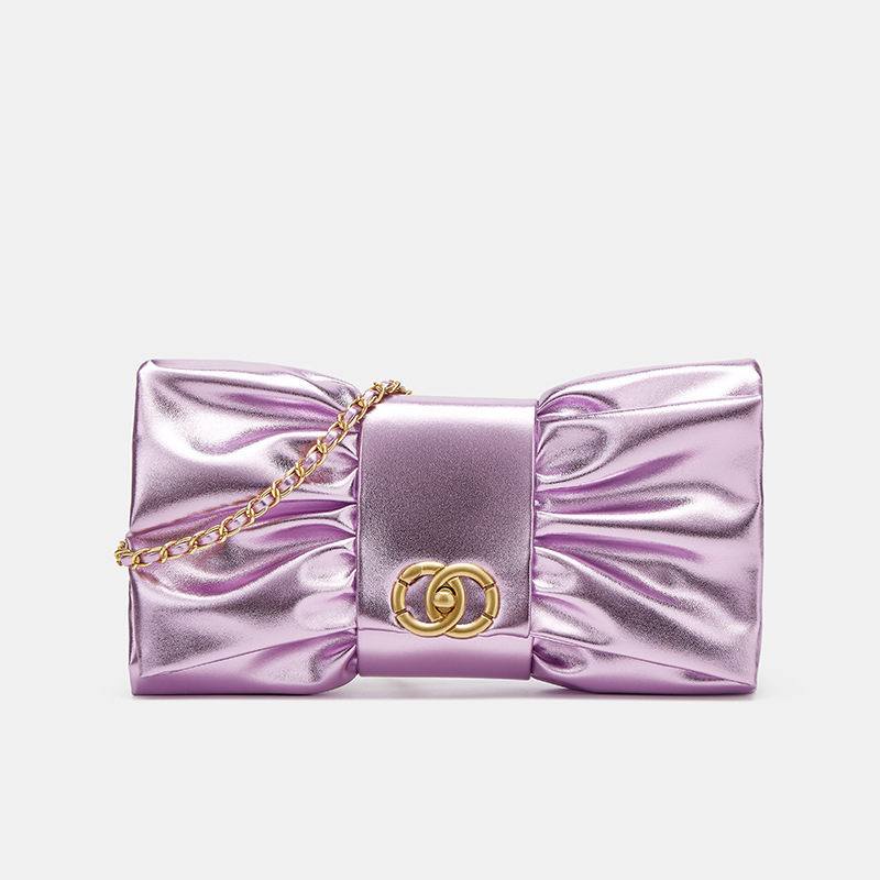 Íves masnis kézitáska PU bőrből, rejtett cipzáras zsebbel, zárócsattal, LAITIDIER