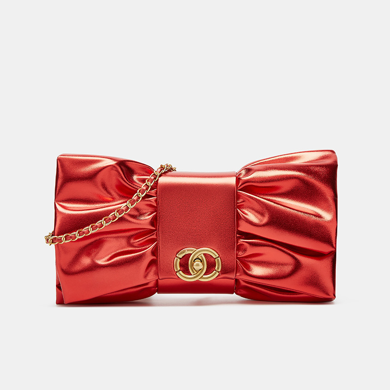 Íves masnis kézitáska PU bőrből, rejtett cipzáras zsebbel, zárócsattal, LAITIDIER