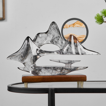 Gyantából készült dísztárgy – folyóhomok festmény, kínai stílusú táj dekoráció