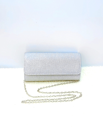 Női estélyi crossbody táska — Poliészter, Poliészter bélés, Horizontális négyzet alakú forma, Fedél nyitás, ID zseb