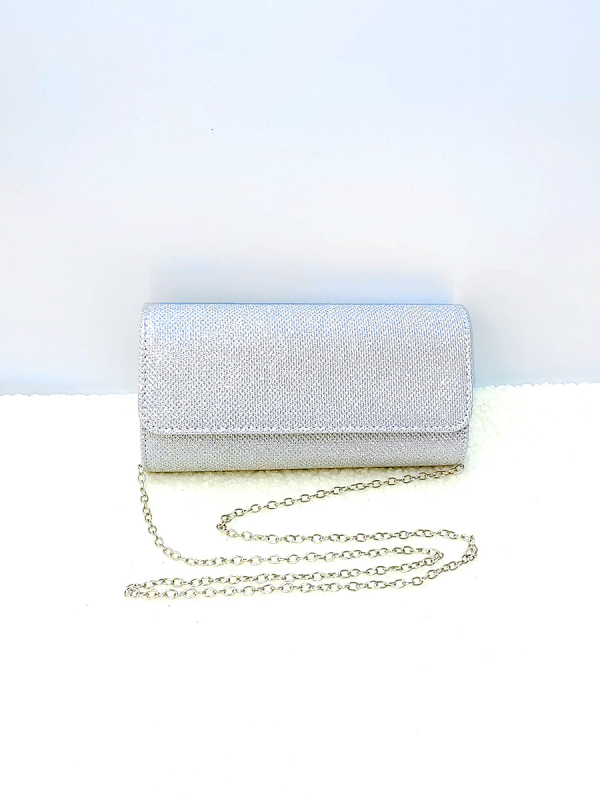 Női estélyi crossbody táska — Poliészter, Poliészter bélés, Horizontális négyzet alakú forma, Fedél nyitás, ID zseb