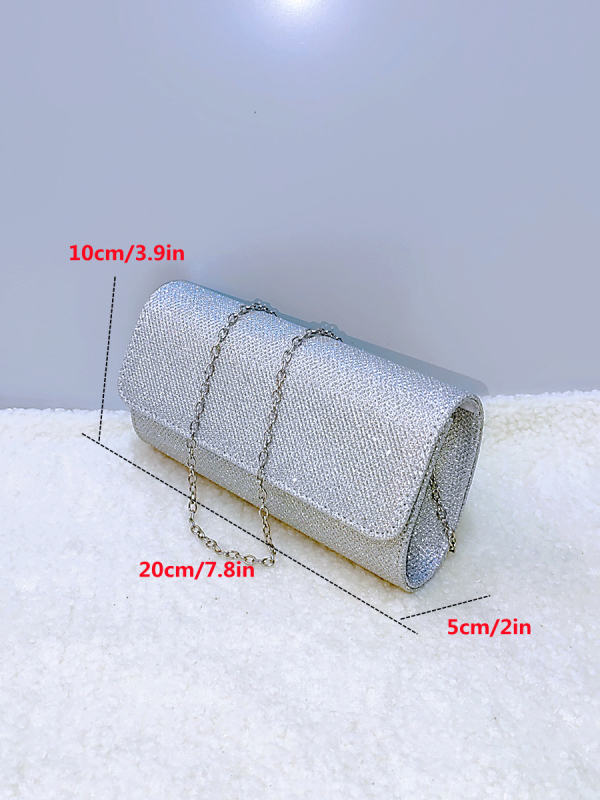 Női estélyi crossbody táska — Poliészter, Poliészter bélés, Horizontális négyzet alakú forma, Fedél nyitás, ID zseb