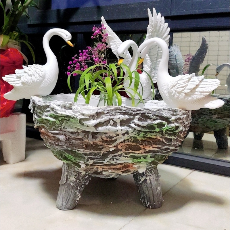 Hattyú alakú hidropóniás virágtartó gyantából – kreatív gyanta kézműves, Kategória: gyanta kézművesség, Csomagolás: karton