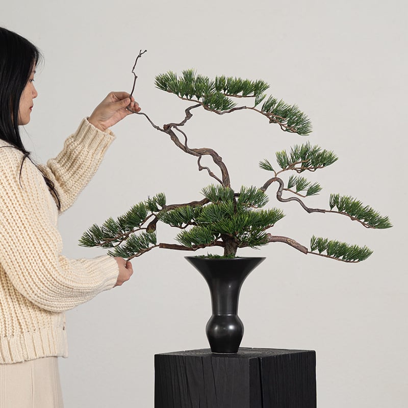 Keramička vaza za bonsai sa suhim granama, kineski stil, wabi-sabi, japanski zen
