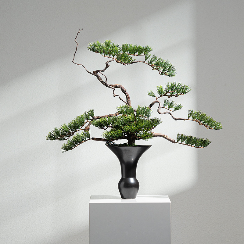 Keramička vaza za bonsai sa suhim granama, kineski stil, wabi-sabi, japanski zen