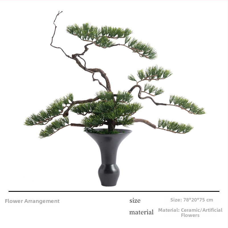 Keramička vaza za bonsai sa suhim granama, kineski stil, wabi-sabi, japanski zen