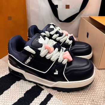 Adidași unisex cu dungi, talpă groasă, șireturi, partea superioară din piele de vită de primă calitate, talpă din cauciuc natural