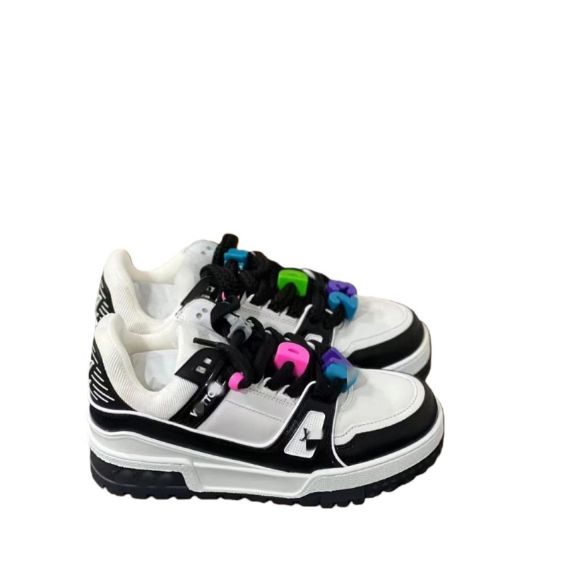 Adidași unisex cu dungi, talpă groasă, șireturi, partea superioară din piele de vită de primă calitate, talpă din cauciuc natural