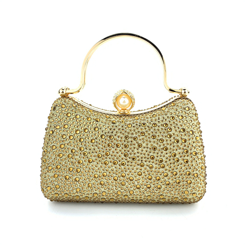 Večernja clutch torbica sa kristalima – satenski materijal, jastučast oblik, trodimenzionalna mala kvadratna torbica sa zatvaračem
