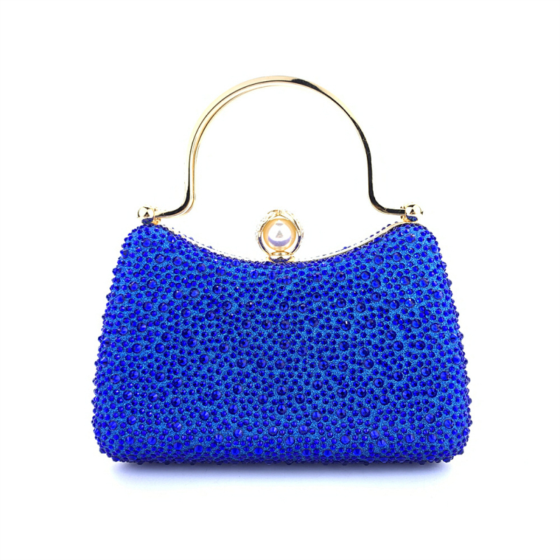 Večernja clutch torbica sa kristalima – satenski materijal, jastučast oblik, trodimenzionalna mala kvadratna torbica sa zatvaračem