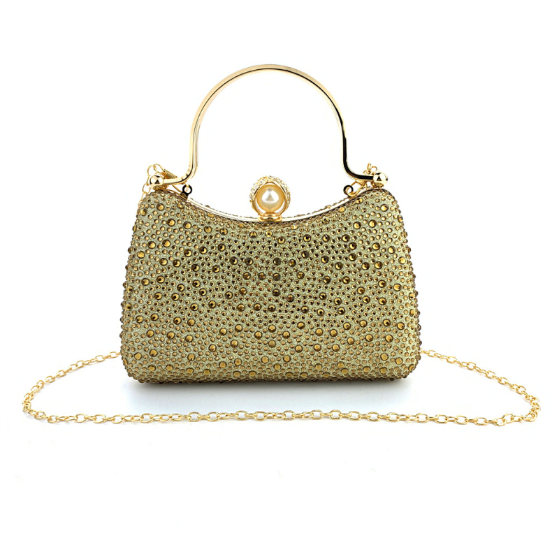Večernja clutch torbica sa kristalima – satenski materijal, jastučast oblik, trodimenzionalna mala kvadratna torbica sa zatvaračem