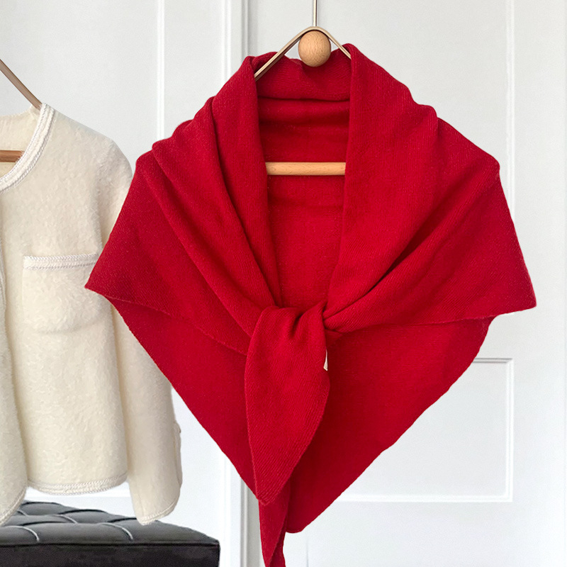 100% вълнен триъгълен шал за жени, зимен, райета, мек и плътен, плетен метод: warp, произход: Jinhua