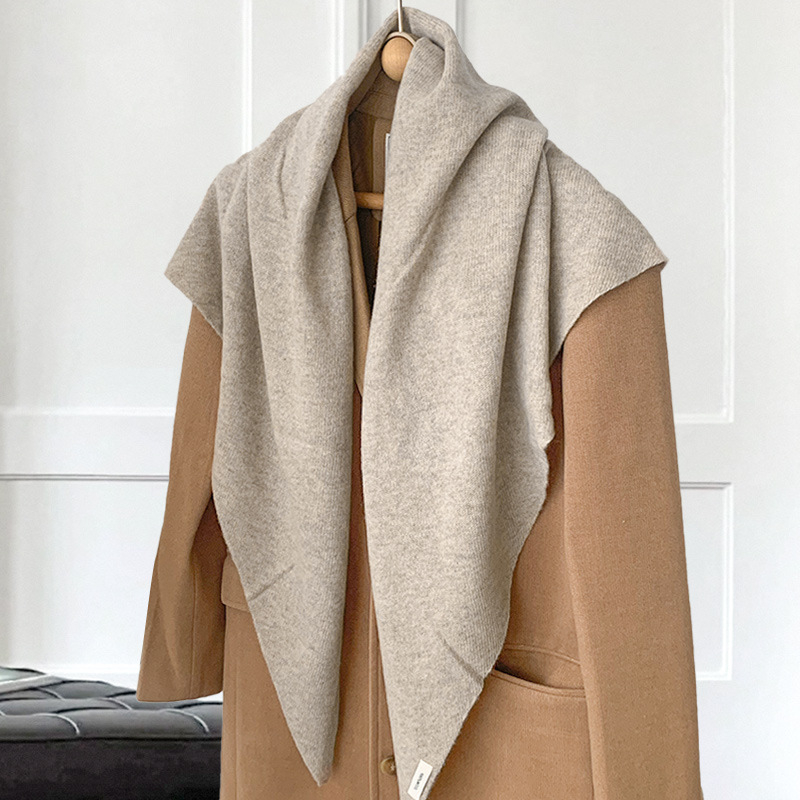 100% вълнен триъгълен шал за жени, зимен, райета, мек и плътен, плетен метод: warp, произход: Jinhua