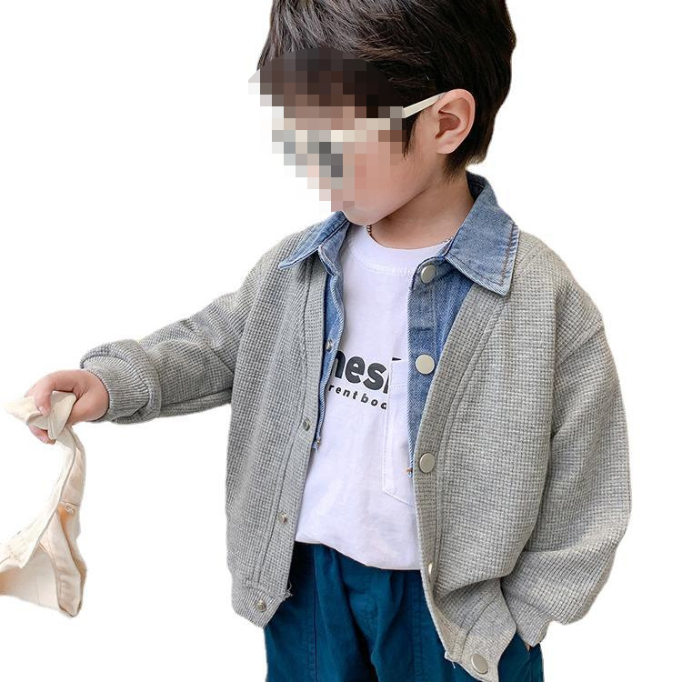 Παιδικό μπουφάν, κορεατικού στυλ, μονόχρωμο μοτίβο, πολυεστερικό ύφασμα, για αγόρια