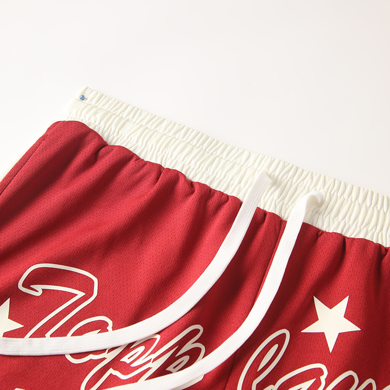 Ανδρικά αθλητικά σορτς με δίχτυ, γρήγορο στέγνωμα, διαπνοή, 100% πολυεστέρας, άνετη φαρδιά γραμμή, κατάλληλα για τρέξιμο, γυμναστήριο και μπάσκετ.