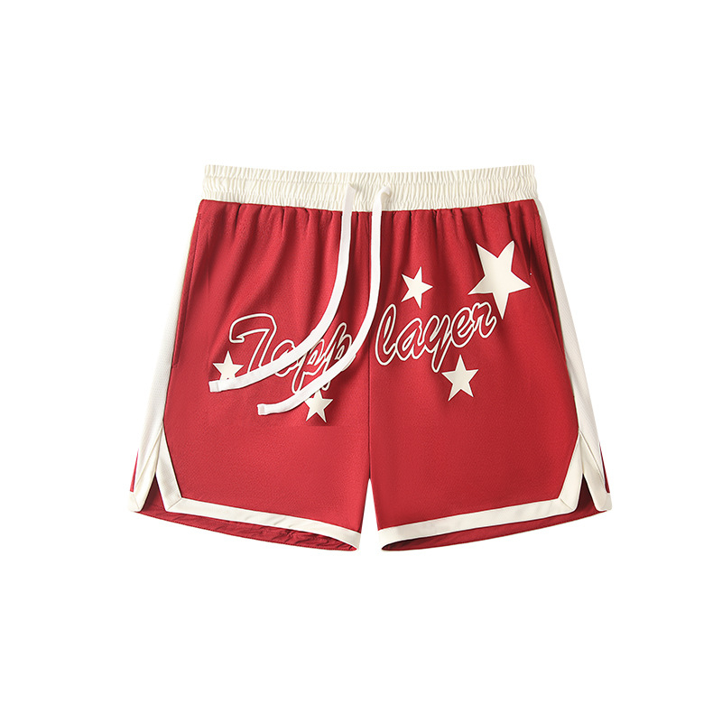 Ανδρικά αθλητικά σορτς με δίχτυ, γρήγορο στέγνωμα, διαπνοή, 100% πολυεστέρας, άνετη φαρδιά γραμμή, κατάλληλα για τρέξιμο, γυμναστήριο και μπάσκετ.