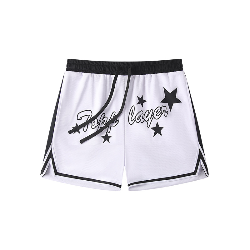 Ανδρικά αθλητικά σορτς με δίχτυ, γρήγορο στέγνωμα, διαπνοή, 100% πολυεστέρας, άνετη φαρδιά γραμμή, κατάλληλα για τρέξιμο, γυμναστήριο και μπάσκετ.