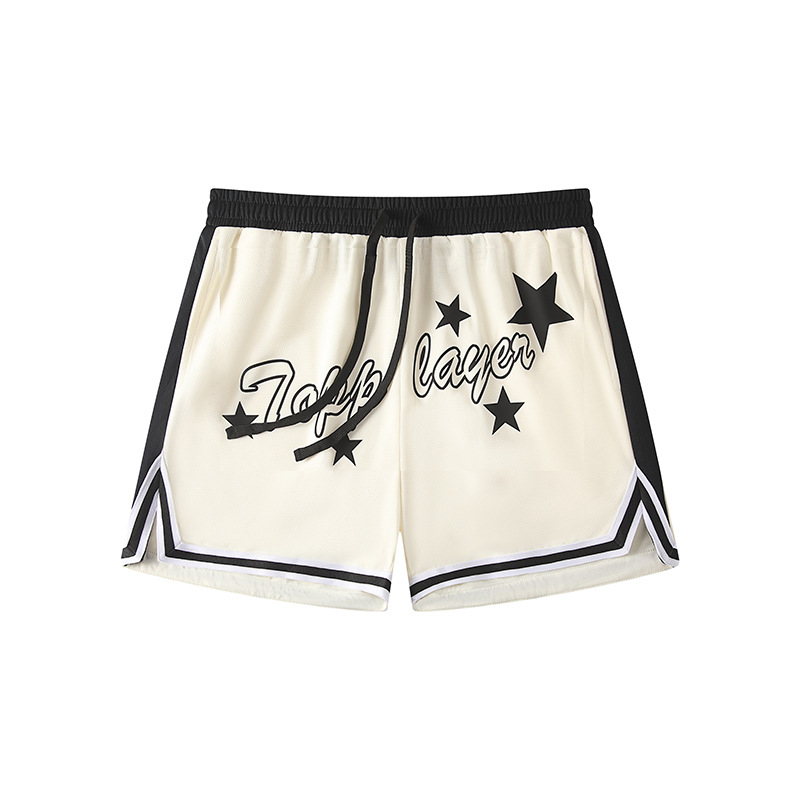 Ανδρικά αθλητικά σορτς με δίχτυ, γρήγορο στέγνωμα, διαπνοή, 100% πολυεστέρας, άνετη φαρδιά γραμμή, κατάλληλα για τρέξιμο, γυμναστήριο και μπάσκετ.