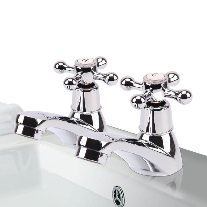 Umivaonska slavina s raspodjelom tople i hladne vode; tijelo od cinkove zliatine; keramički kartridž; model Split Plum Wheel 96; radna temperatura 0-90°C