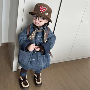 Παιδικό μπουφάν για φθινόπωρο 2025, κορεατικού στυλ (στρογγυλός λαιμός; χωρίς κουκούλα; μαλακή επεξεργασία; εξωτερικό ύφασμα 100% πολυεστέρας; επένδυση πολυεστέρας)