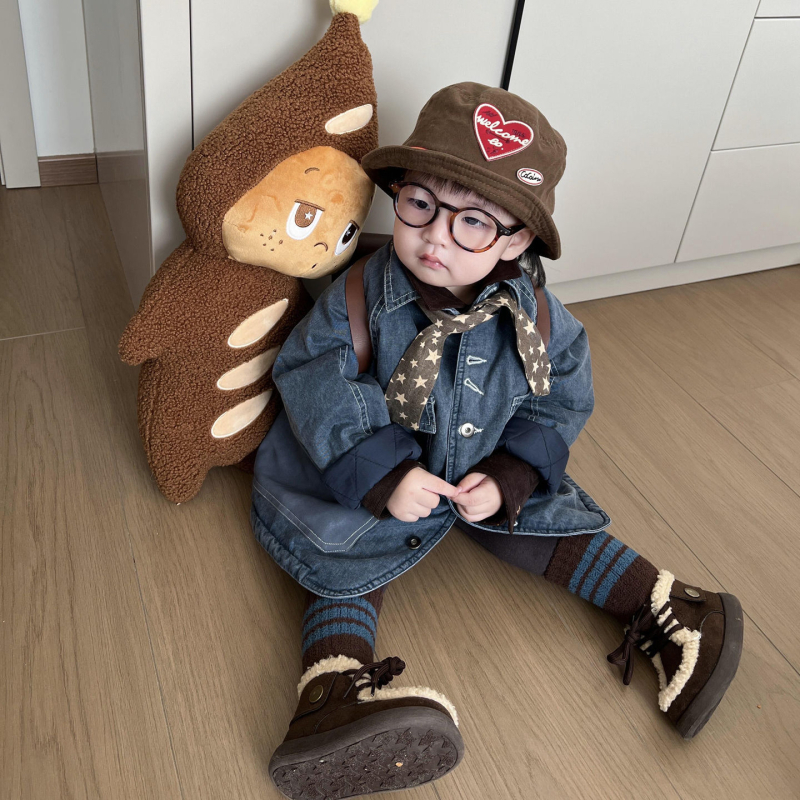 Παιδικό μπουφάν για φθινόπωρο 2025, κορεατικού στυλ (στρογγυλός λαιμός; χωρίς κουκούλα; μαλακή επεξεργασία; εξωτερικό ύφασμα 100% πολυεστέρας; επένδυση πολυεστέρας)