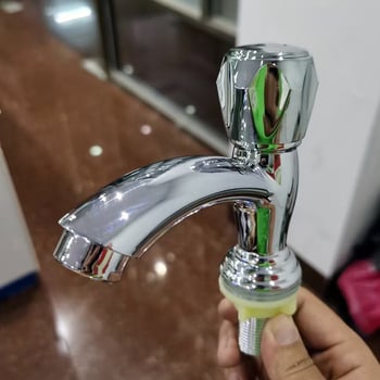 Tlsn Slavina za umivaonik s spiralnim otvorom, plastiko tijelo, keramički disk ventila, promjer ulaza/izlaza 4 točke