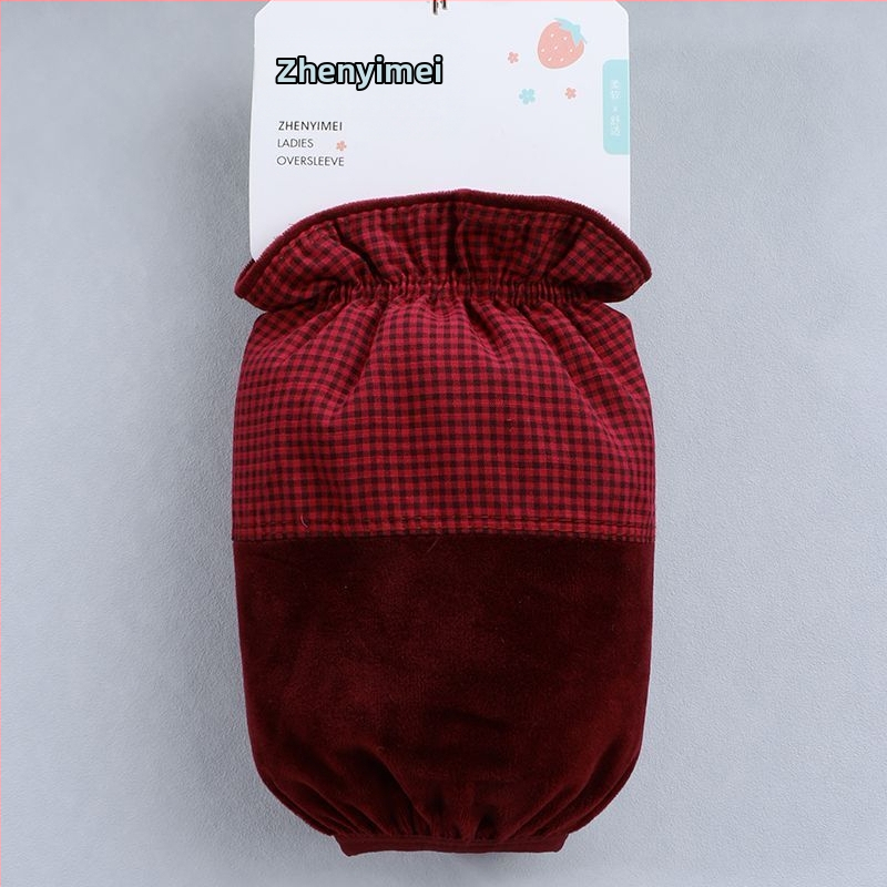 Γυναικείες κοντές προστατευτικές μανσέτες με καρό μοτίβο για φθινόπωρο-χειμώνα, πολυεστέρας, κέντημα, αντι-βρωμιά (μοτίβο καρό; εποχές: χειμώνας/άνοιξη/φθινόπωρο)