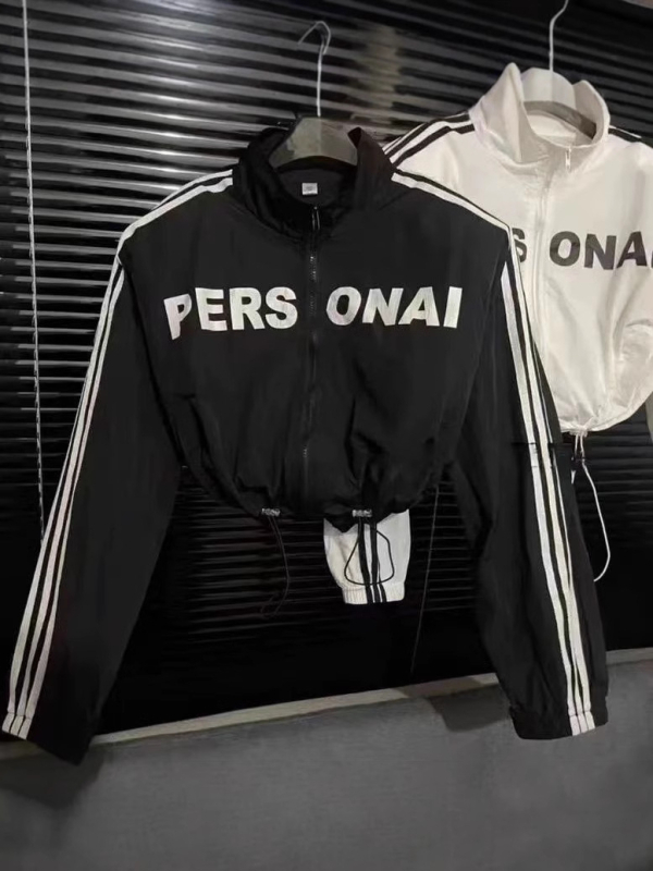 Ženska kratka jakna na zip sa stojećim ovratnikom, prugasta, s podesivim šnimama, zaštita od sunca UPF30+, natpis slovima, Harajuku stil, casual