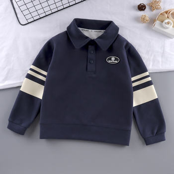 Dječji polo majica - korejski stil, ležerni svakodnevni dizajn, pamuk mješavina 51–70%, jednodijelni uzorak, za dječake 3–8 godina