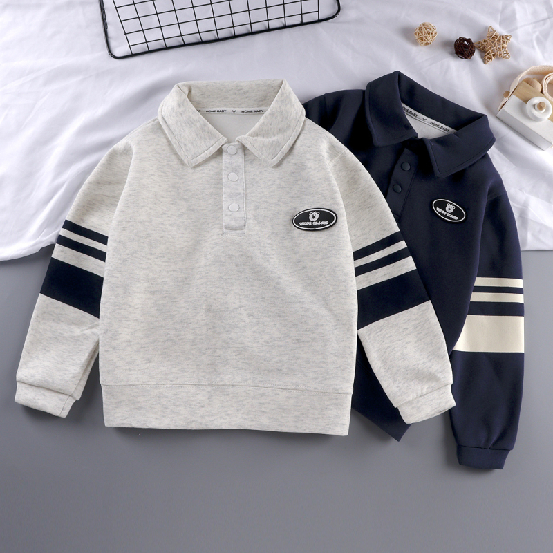 Dječji polo majica - korejski stil, ležerni svakodnevni dizajn, pamuk mješavina 51–70%, jednodijelni uzorak, za dječake 3–8 godina