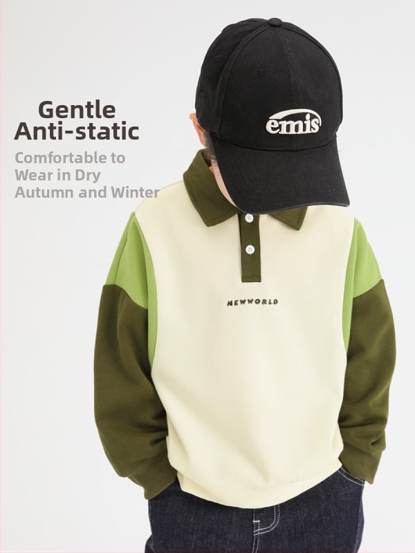 Παιδικό πόλο πουκάμισο για αγόρια από βαμβάκι, μακριά μανίκια, σχέδιο με γράμματα, για ηλικίες 3–8.