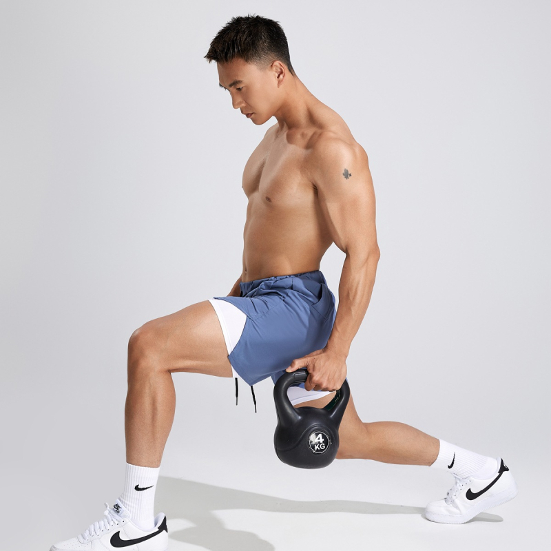 Ανδρικά Ανοπνεόμενα Αθλητικά Σορτς Διπλού Στρώματος Με Εσωτερική Επένδυση – Καλοκαίρι, Απομάκρυνση Ιδρώτα, Πολυεστερικό Μίγμα