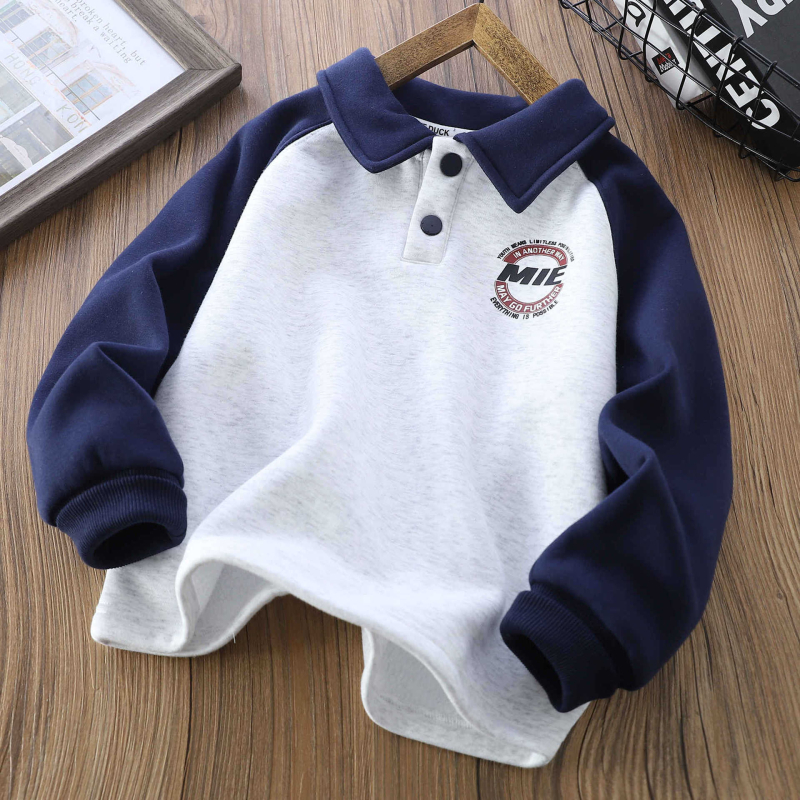 Dječja polo majica, unisex, zimska pletena tkanina, otisak slovima, izlazak Zima 2025