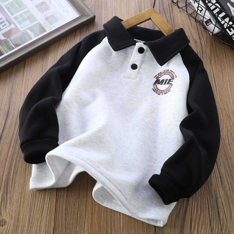 Dječja polo majica, unisex, zimska pletena tkanina, otisak slovima, izlazak Zima 2025