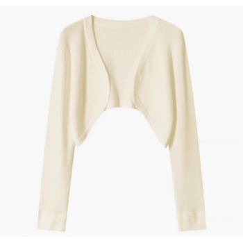 Cardigan de protecție solară pentru femei, mâneci lungi, tricot elastic, amestec bumbac-poliester, lungime 50–65 cm, UPF30+