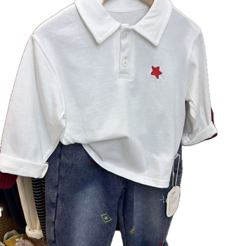 Polo majica za dječake, korejski stil, prugasti izvezeni detalji, 100% pamuk, novorođenče 0–12 mjeseci