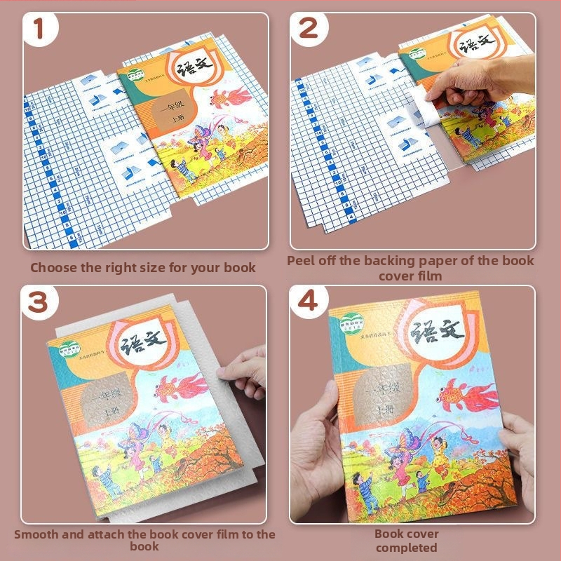 Átlátszó önhúzós könyvborító, vastagodott matt védőborítás, vízálló és környezetbarát általános iskolások számára