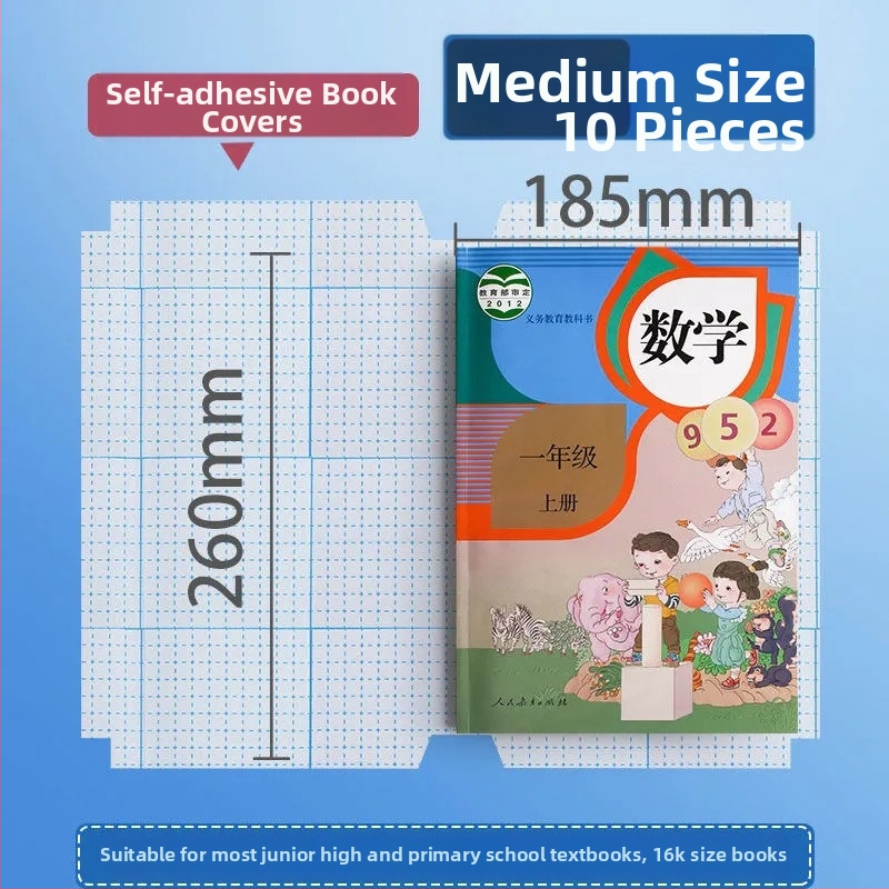 Átlátszó önhúzós könyvborító, vastagodott matt védőborítás, vízálló és környezetbarát általános iskolások számára